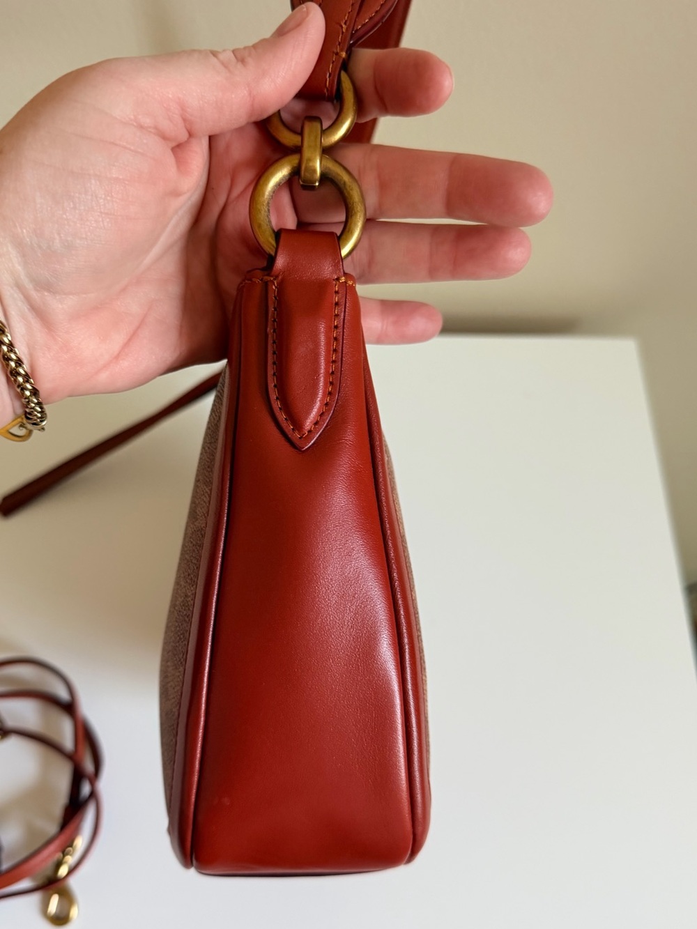 Coach Signature Coated Canvas Shoulder Bag in Brown/Chestnut - Picture 5 of 7